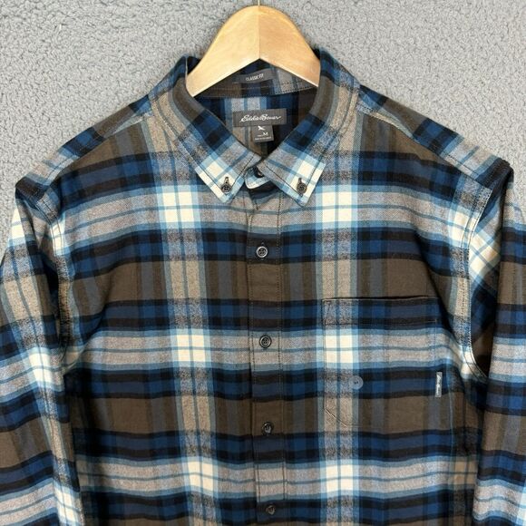 Eddie Bauer Shirt Men's M Plaid Long Sleeve Button Down Flannel Cotton NWOT - Picture 2 of 8